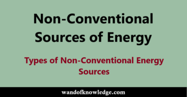 Non-Conventional Sources of Energy / Alternative Energy Sources